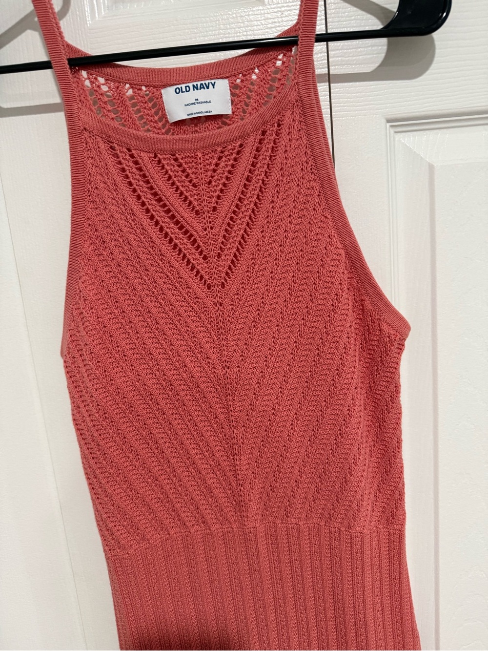 Old Navy Coral Open-Knit Dress